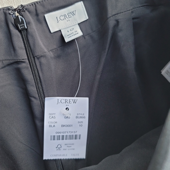 New! J Crew Sz 10 Black Faux Leather Pencil Skirt NWT - Picture 3 of 9